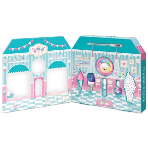 Make It Real: Candy Shop Cosmetic Set - 9 pcs, Vanilla & Strawberry Scented Cosmetics, Ice-Cream Shaped Glosses, Beauty Kit, Tweens, Girls & Kids Ages 8+