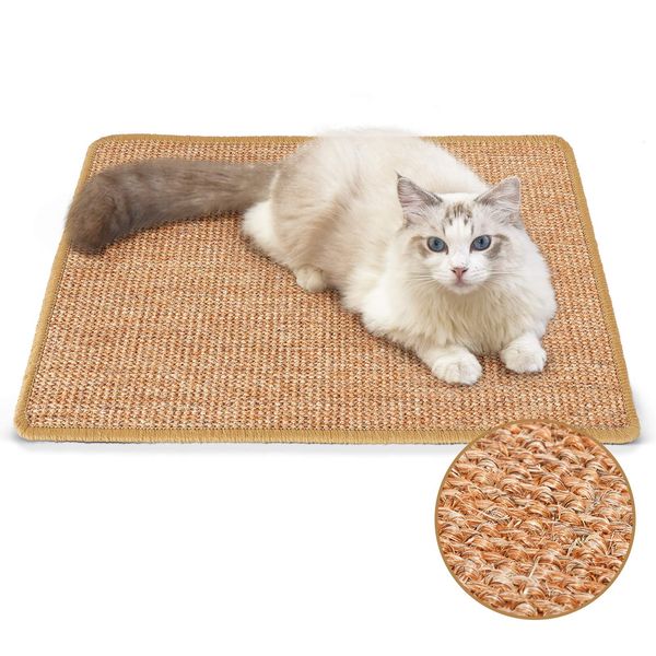 FUKUMARU Cat Scratcher Mat, Size 40CM*60CM, Cat Claw Sharpener Mat for Cats, Cat Claw Sharpener, Mat, High Density Natural Sisal, Cat Toy, Furniture and Sofa Protection