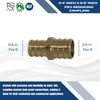 XFITTING 1 Pc. 5/8" X 3/4" Pex Reducing Coupling, Pex Coupling, Crimp Fitting