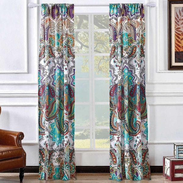 BLACK FOREST DECOR Paisley Brilliance Lined Drapes
