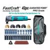 FastCraft 42pc Oscillating Tool Kit 5A PEAK POWER Multi Tool + 40pc Blades +Tote
