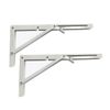 White Folding Shelf Brackets Max. Load 220 lb, Heavy Duty DIY Wall Mounted Shelf Bracket Space Saving for Table Work Bench (8 INCH-2PCS)