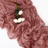 CAPASTEC Cheesecloth Table Runner, Rustic Cheesecloth Table Runner for Wedding Easter Decoration, 118.11" L x 35.43" W, Red