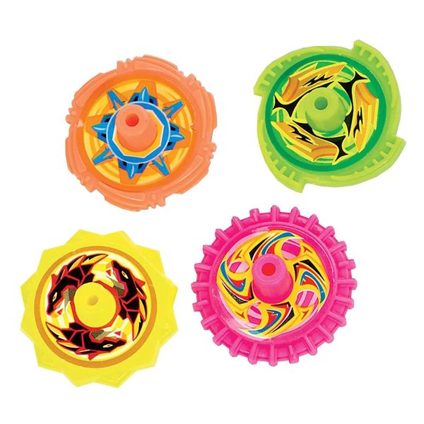 amscan Battle Spin Top Plastic High Count Favor - 1.5" dia. | Assorted Design | Pack of 16