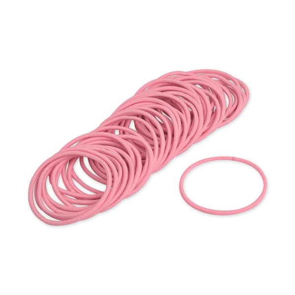 DS. DISTINCTIVE STYLE Hair Rubber Bands 50 Pieces 2.5 mm Elastic Hair Bands Hair Ties Ponytail Holders - Pink