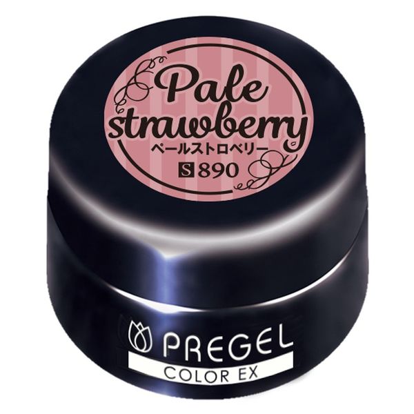 PRE GEL PG-CE890 Color Gel, Color EX Pale Strawberry, 0.1 oz (3 g), UV/LED Compatible