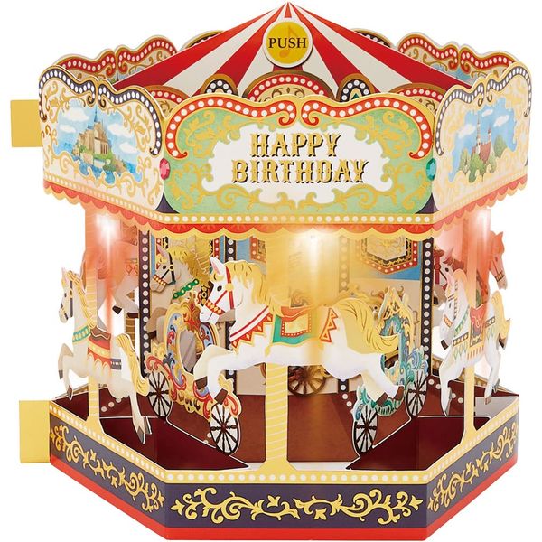 Sanrio JPME30-2 P 130 Standard Birthday Card Melody Card Merry Go Round