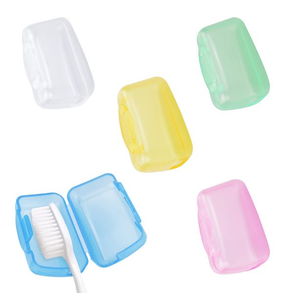 5 Pcs Portable Toothbrush Head Covers, Toothbrush Protective Box, Toothbrush Caps, Toothbrush Protector Box Sutiable for Home Travel Outdoor Camping Hiking Business Trip