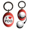 BadgeBeast.co.uk I love Poo - Red Golf Ball Marker Key Ring