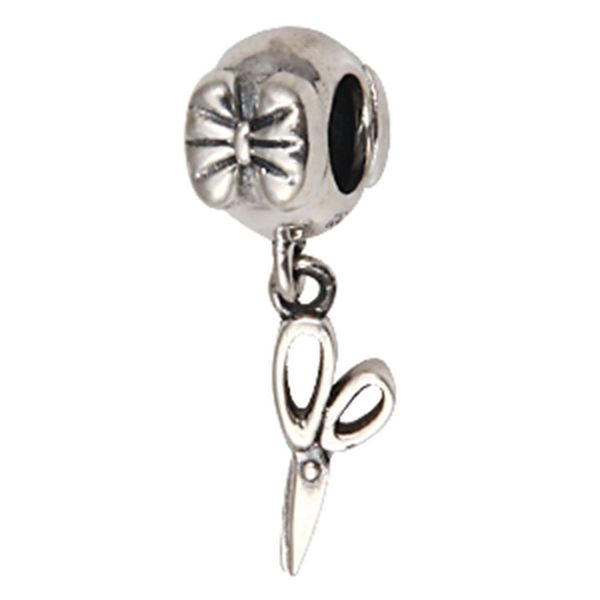 Scissor Charm 925 Sterling Silver Hairdresser Charm Make Up Artist Charm for Pandora Charm Bracelet (Seissor)