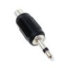 DRUT 1pcs RCA Phono Socket to 3.5mm Mono Jack Plug, Audio Video Adapter (Black Silver)