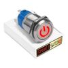 SmartSwitch 22mm Devil Eye POWER Stainless Steel Latching SPST Push Button Red LED Metal Switch DE22