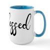CafePress Hashtag Blessed 15 oz (444 ml) Ceramic Coffee Mug