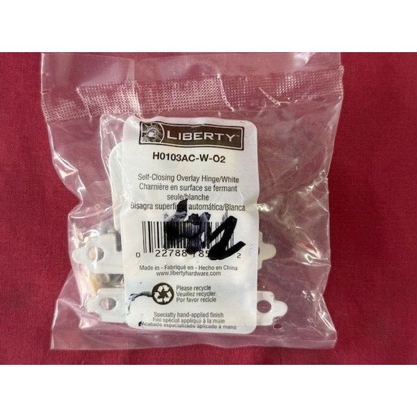 Liberty H0103AC-W-O2   3/8-Inch Self-Closing Inset Hinge 2 PER PKG