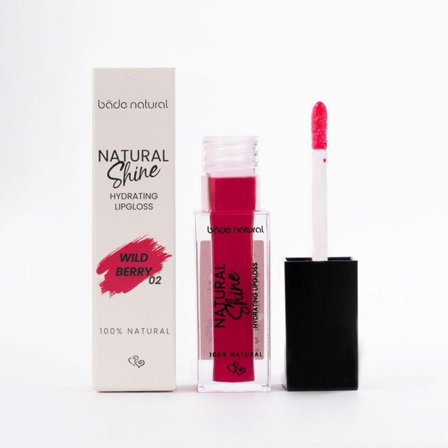 Bade Natural Nemlendirici Lipgloss Wild Berry 02 Dudak Parlatıcısı%100 Doğal