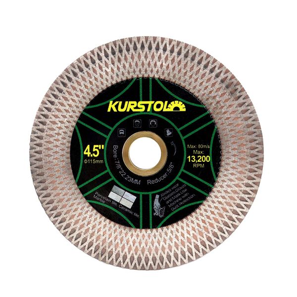 KURSTOL Tile Diamond Saw Blade - 4.5"/115mm Dual-Purpose Diamond Cutting Disc,Angel Grinder Blade Arbor 7/8"-5/8" for Cutting and Grinding Ceramic Tiles,Porcelain,Granite,Marble