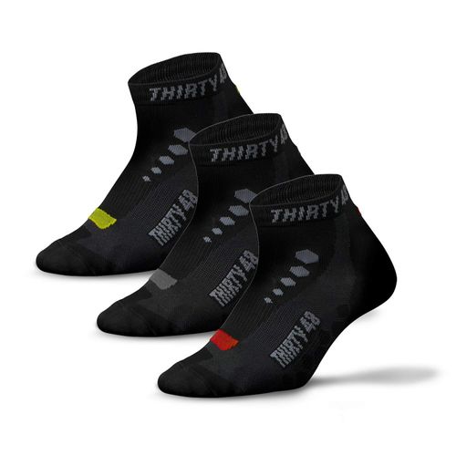 Thirty48 Low Cut Cycling Socks for Men and Women | Unisex Breathable Sport Socks (Extra Large - Men 10-14, [3 Pairs] Black Mixed Color)