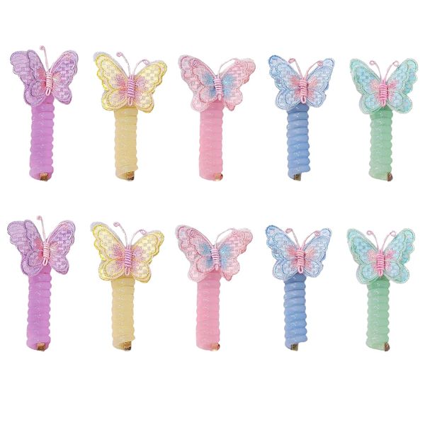 10Pcs Phone Wire Hair Ties, Telephone Wire Hair Bands，butterflies Braided Phone Cord Hair Ties For Girls