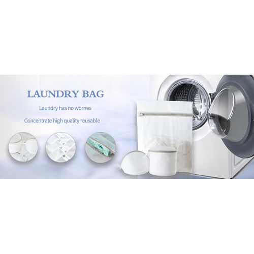 Seven exquisite laundry bags specially designed for cleaning delicate garments. These bags are used for washing shirts, underwear, stockings and bras. (7-piece laundry bag set)