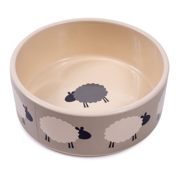 Petface Sheep Print Ceramic Bowl, 15 cm