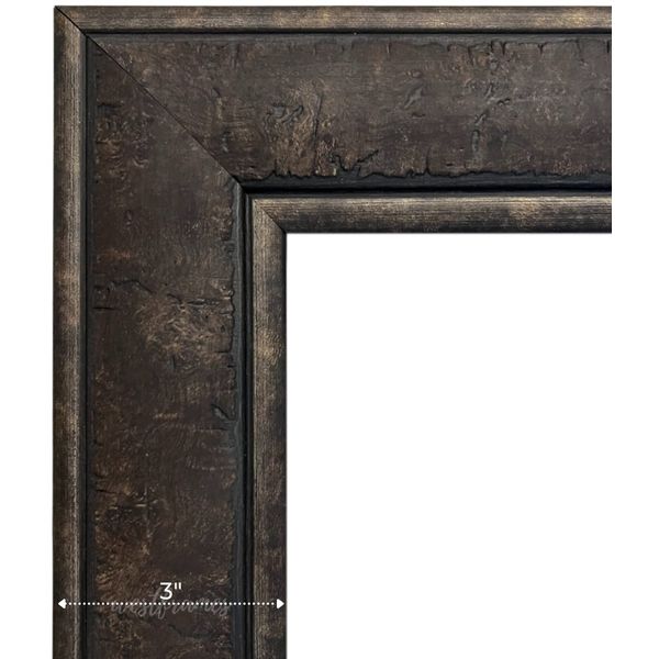 West Frames Marcello Rustic Distressed Wall Picture Frame 3" Wide (14" x 18" Empty Frame Only, No Plexiglass, Charcoal Brown)