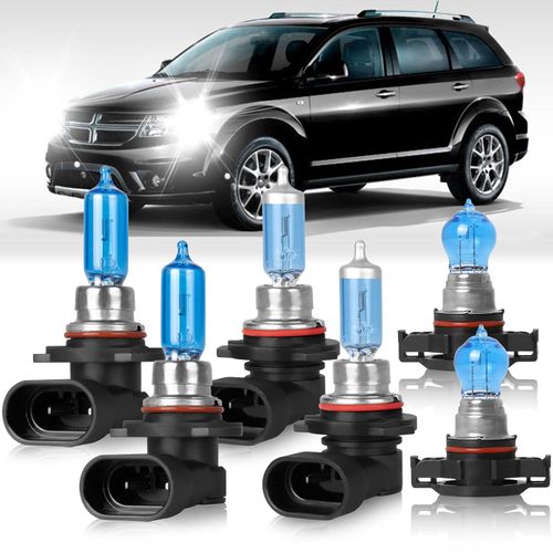OQSNCV Fit for Dodge Journey (2010-2020) Halogen Headlight Bulbs, 9005 High Beam + 9006 Low Beam + 5202 Fog Light Headlamp Replacement Bulbs Kit, Pack of 6