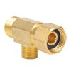 Breezliy Brass Angle Stop Add-A-Tee Valve 3/8" Compression Inlet by 1/4" Compression Outlet Easy Connect Tee (2 Pack)