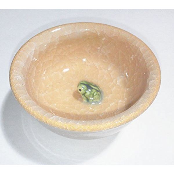 Kyo Ware and Kiyomizu Ware Fukufrog Sake Cup (Guinomi Ochoko), Cherry Blossom Porcelain