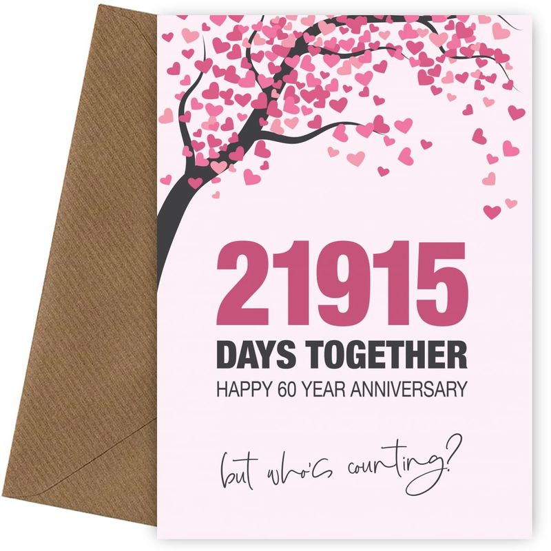 Personalized 60th Wedding Anniversary Gift Heart Acrylic Plaque, 60th Diamond Wedding Gifts For Parents, Grandparents, 60th Anniversary