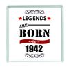 Ecool 10536 Legends are born in 1942 year acrylic drinks coaster