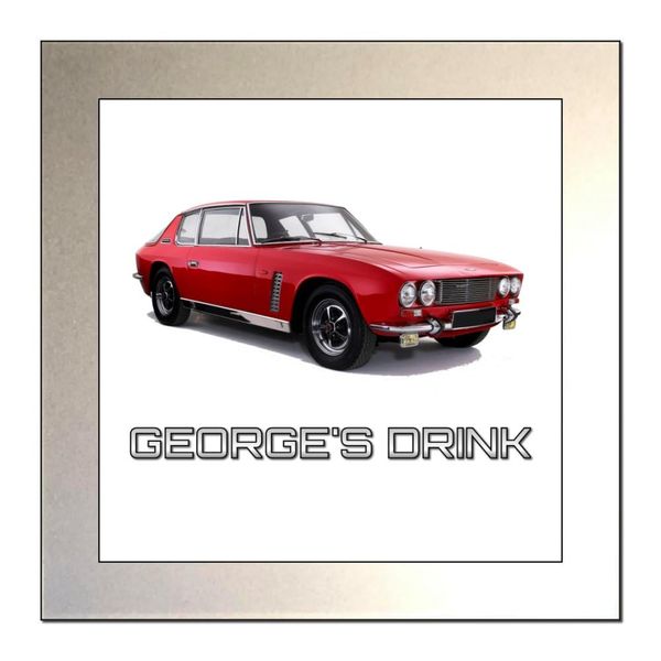Personalised Classic Car Glass Drinks Coaster for JENSEN INTERCEPTOR Enthusiasts