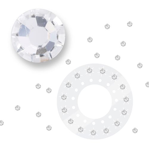 blinger Glimmer Deluxe Refill Pack | 5 Discs - 75 Precision-Cut Glass Crystal | Bedazzling Hair Gems | Hair-Safe Adhesive – Bling In Brush Out | Works with blinger Hair Styling Tool (7 MM, Crystal)