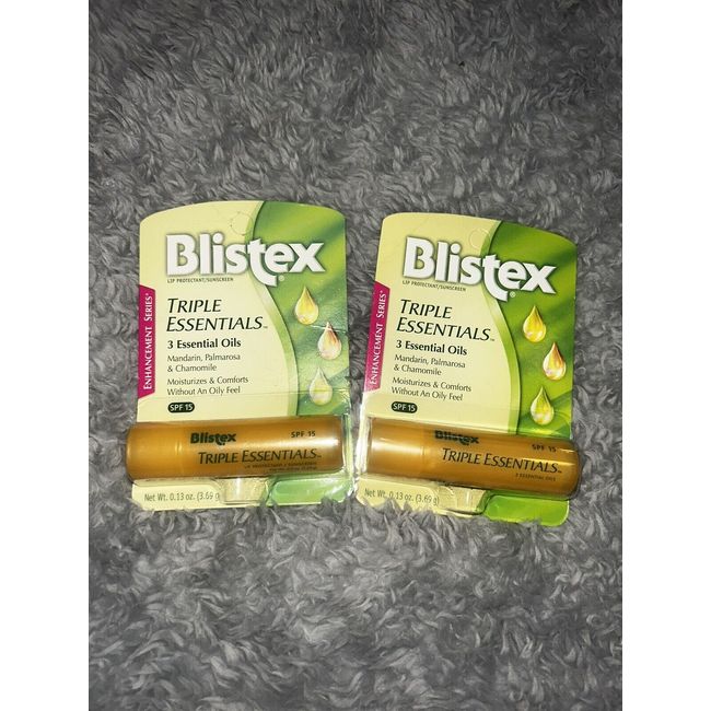 2 Pack- Blistex Triple Essentials Lip Balm SPF 15 - Sealed - NEW *DISCONTINUED*