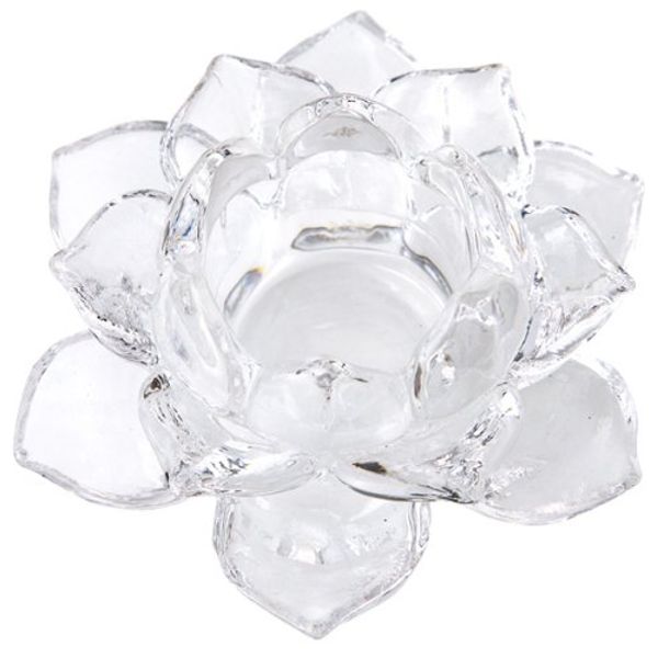 Kameyama Candle House Lotus Candle Holder, Clear