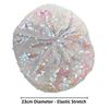 Cadoline White Womens Elastic Sequin Polyester Flapper Cap Hat 23cm Diameter