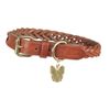 Shires Digby and Fox Plaited Dog Collar - Tan: Extra Small