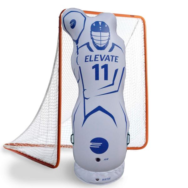 Elevate Inflatable Lacrosse Goalie Shot Blocker and Dodging Dummy - Dodge and Shoot with This New Lacrosse Goal Target Training Aid w/Pump for Boys and Girls Lax Training Equipment