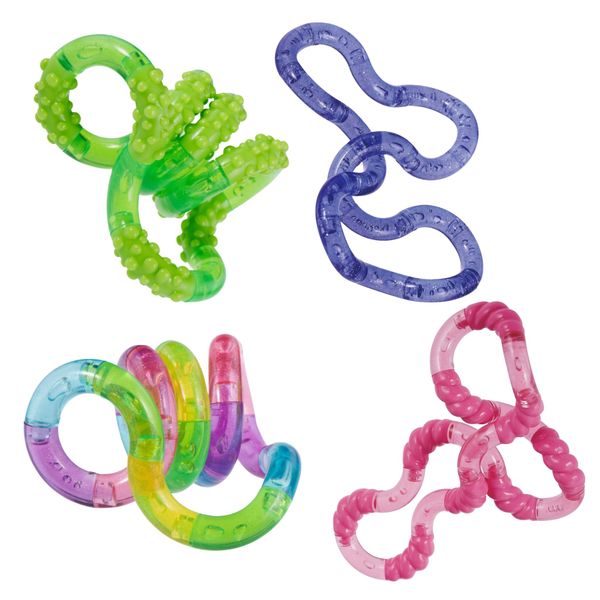 Tangle Crush 4-Pack Slime, Rainbow, Soda Pop, Galaxy - Twist Fidgets for Boys and Girls - Slime Tangle Fidget Jr