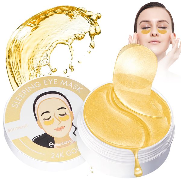 Augenpads, 60Pcs Augenpads Hyaluron Gegen Augenringe, Anti-Aging Gel Eye Pads, Algenextrakt Augenmasken Gegen Tränensäcke und Fältchen