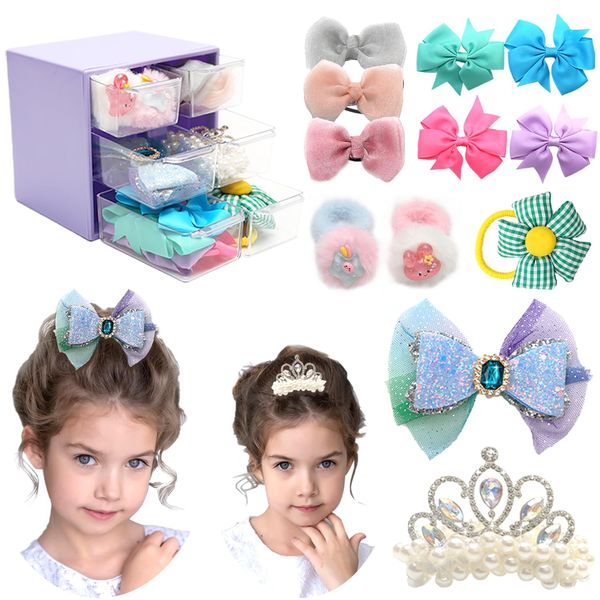 Little Girl Hair Accessories (Pack of 12), Toddler Hair Accessories, Hair Accessories for Girls 4-6, Including Hair Clips for Girls, Pony Tails Hair Ties, Hair Bows - Girl Christmas Birthday Gifts