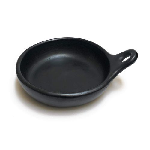 Chamba Saute Pan Diameter 9" Aprox 26 Onz and 100% Handmade Black Clay Original Made in Tolima Colombia Tradicional Pottery Protect your Health and Take Care the Planet Vegan Organic non Pollutant