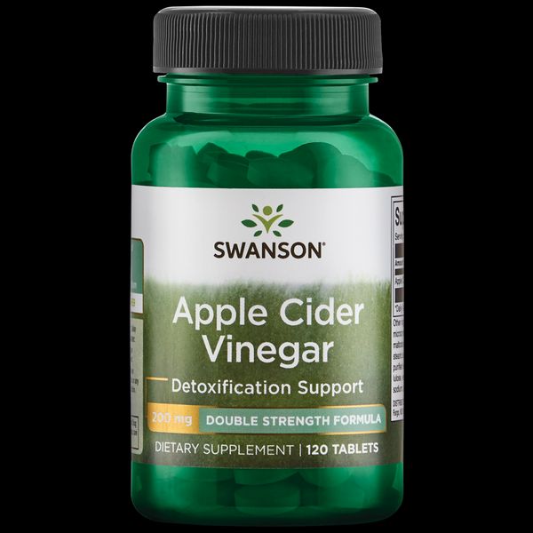 Swanson Apple Cider Vinegar - Double Strength 200 mg 120 Tablets