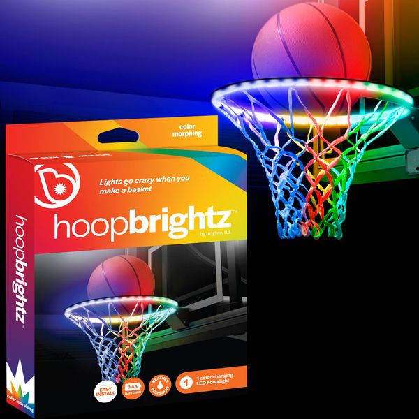 Brightz Basketball Hoop Light Hoop Basketball Accessories for Girls Basketball Stuff Sports Gifts for Boys 8-12 Dribble Up Basketball Girls Basketball Lights Glow in Dark Basketball Stocking Stuffers