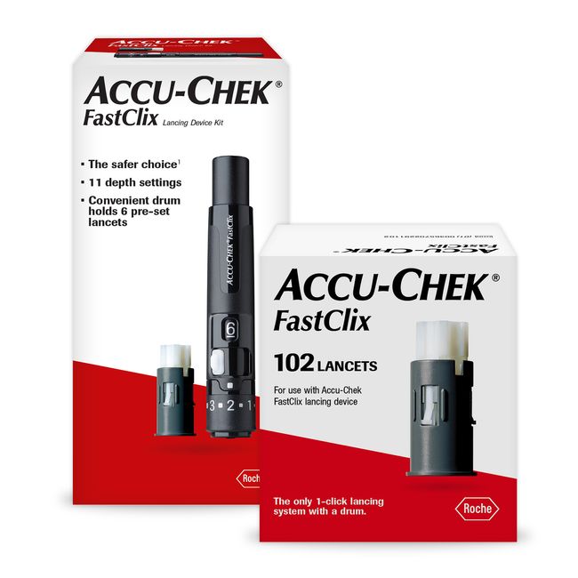 Accu-Chek FastClix Lancing Device and 108 Lancets for Diabetic Testing​