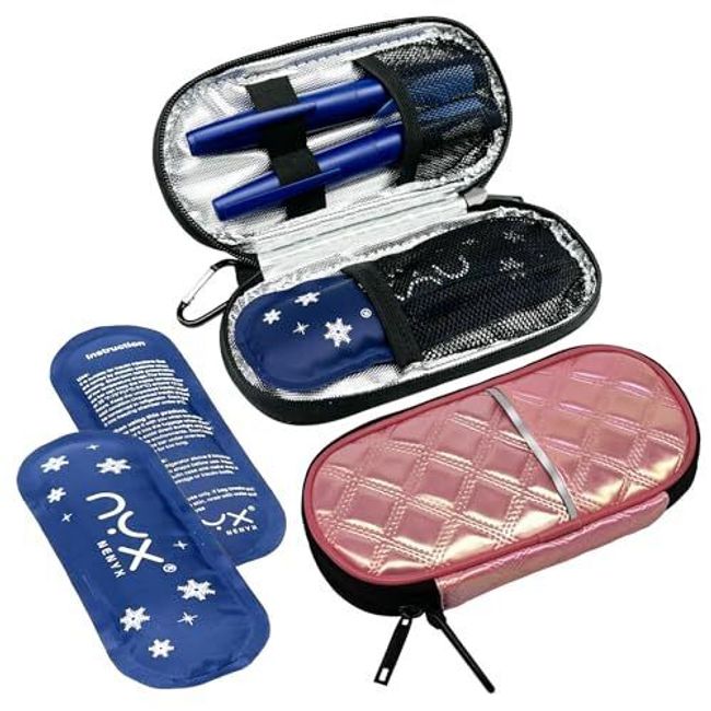 Nenyx Insulin Cooler Travel Case with 2 TSA Approved Ice Packs for Insulin Pens