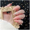 24pcs Almond Shape Nail Tips Water Drop Nail False Nail Making You More Nice ,Can Be Used For Wedding,Party,Holiday,Dating,Prom,Daily Life