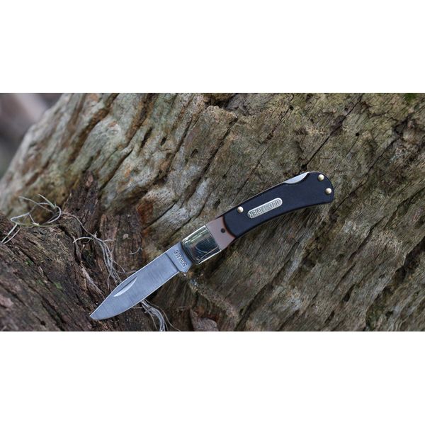 Old Timer 3OT Bearhead Traditional Lockback Pocket Knife with 2.2in High Carbon Stainless Steel Blade, Sawcut Handle, and Convenient Small Size for EDC, Whittling, Camping, Hunting, and Outdoors