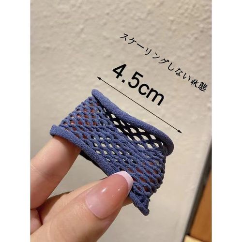 12 pieces hair elastic elastic cotton stretch band fishnet stretch band thick hollow cotton stretch ponytail tie net gauze sports stretch band for women and girls (5.4cm)