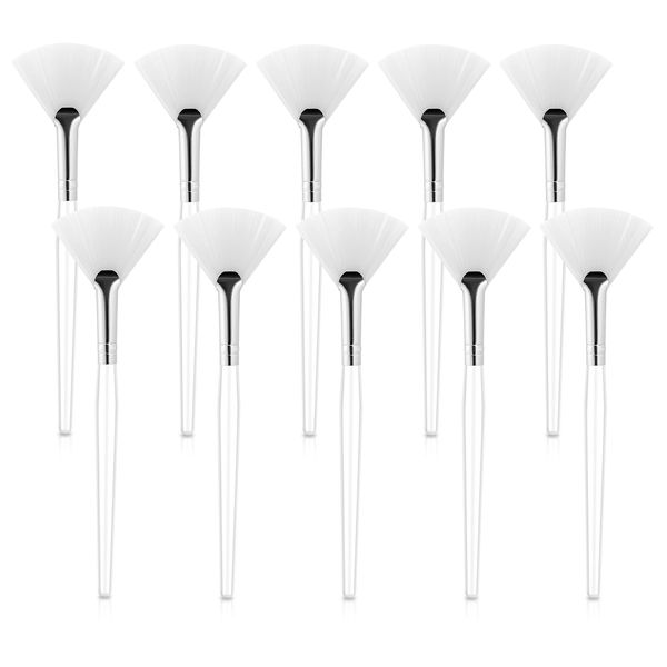 10 PCS Face Mask Brush Soft Facial Fan Brush Acid Applicator Brush Face Mask Applicator Brush Cosmetic Applying Tools for Peel, Sleeping Mask, Mud Mask Makeup