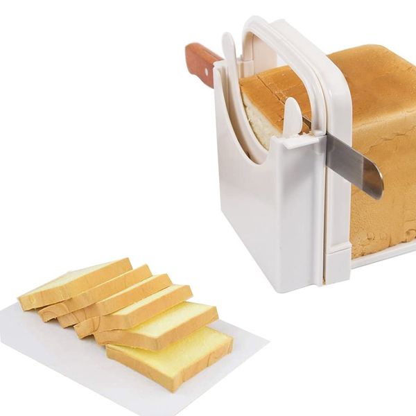 KAIAIWLUO Bread Slicer,Bread Cutter Adjustable Sandwich Maker Manual Handhold Loaf Cutter Machine Foldable Toast Slicer for Homemade Bread